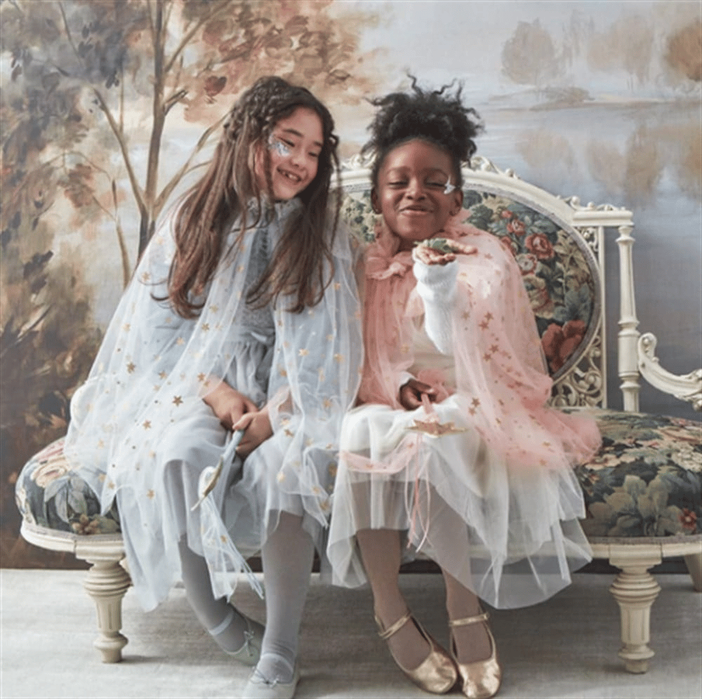 Meri Meri - White Star Tulle Cape - Yıldızlı Beyaz Tül Pelerin