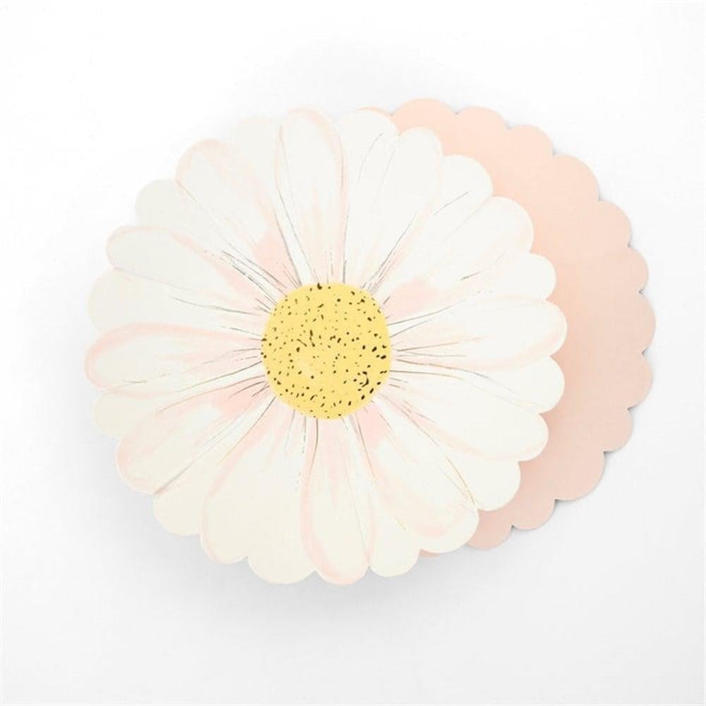 Meri Meri - Wild Daisy Plates - Yabani Papatya Tabaklar - 8Li