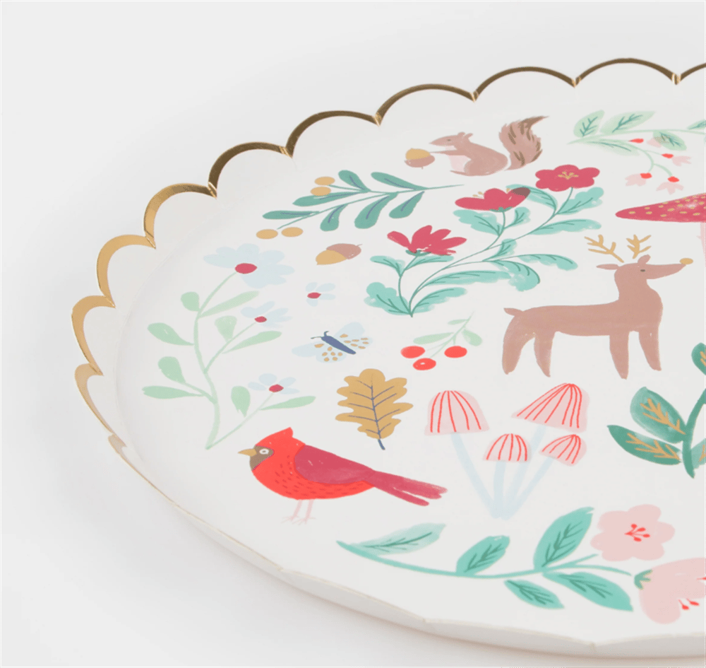 Meri Meri - Winter Woodland Dinner Plates - Orman Tabak (L) (8Li)