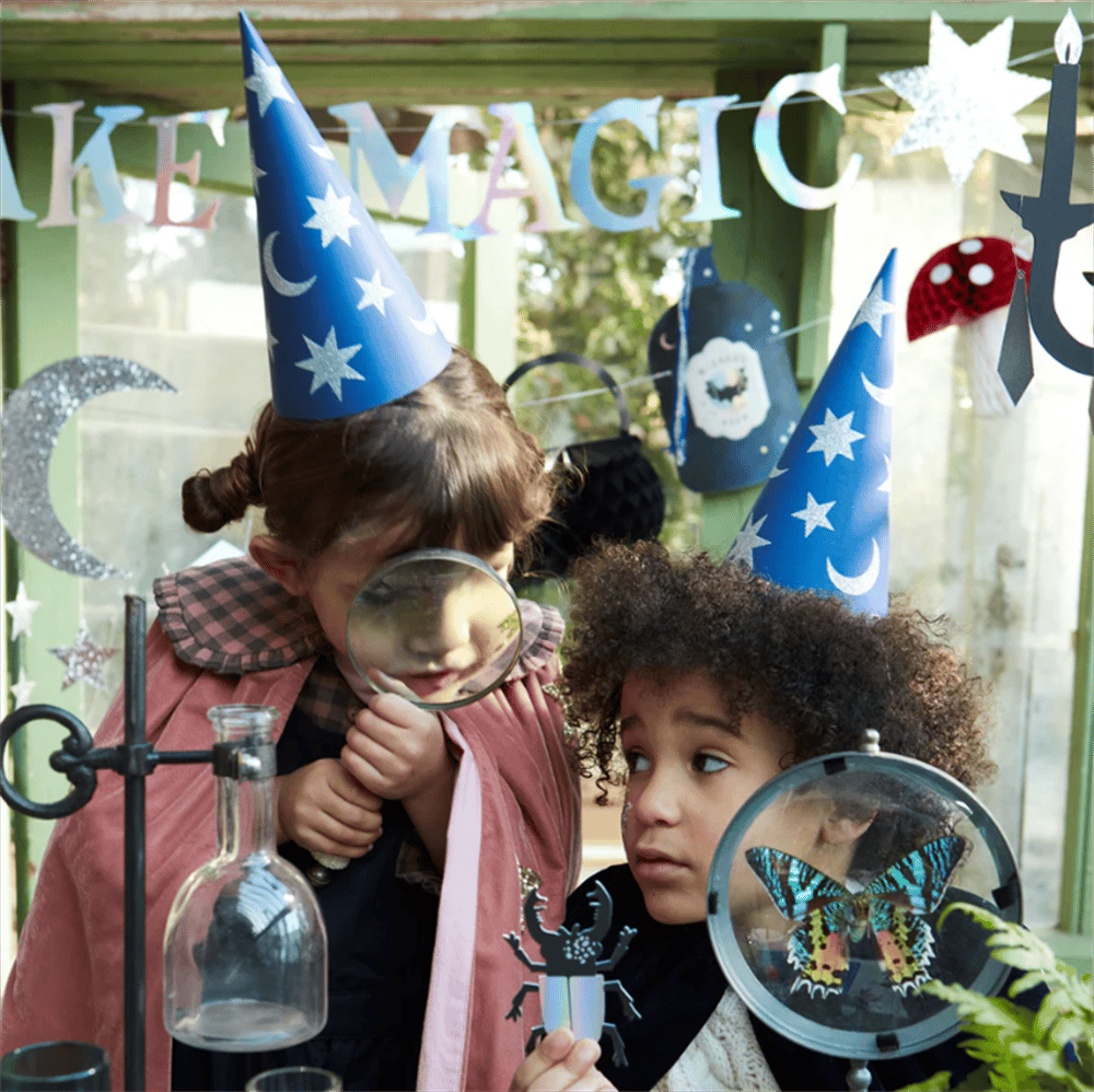 Meri Meri - Wizard Party Hats & Wands - Sihirbaz Parti Şapkaları & Sihirli Değnekler (6Lı)