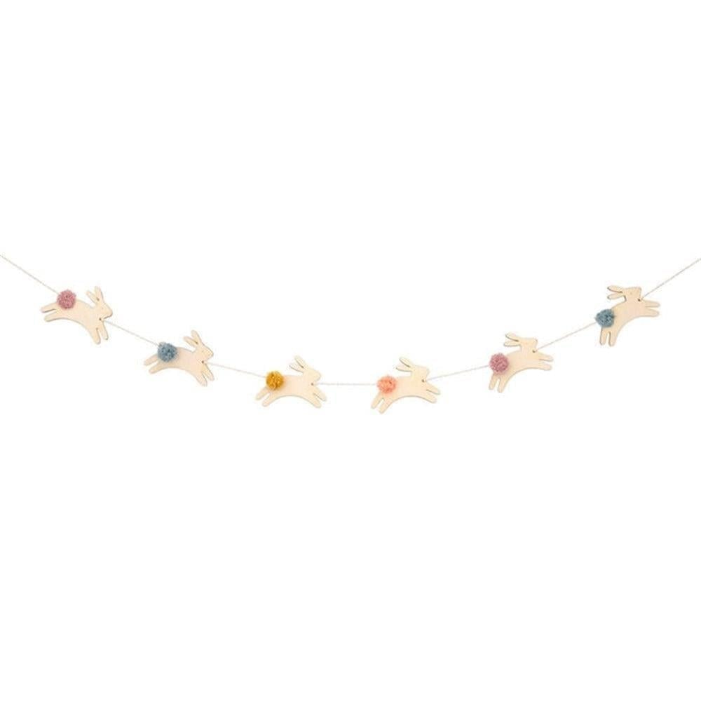 Meri Meri - Wooden Bunny Mini Garland - Ahşap Tavşanlar Mini Asılan Süs