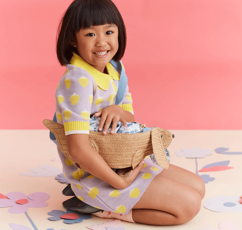 Meri Meri - Woven Sausage Dog Bag - Hasır Sosi Köpek Çanta