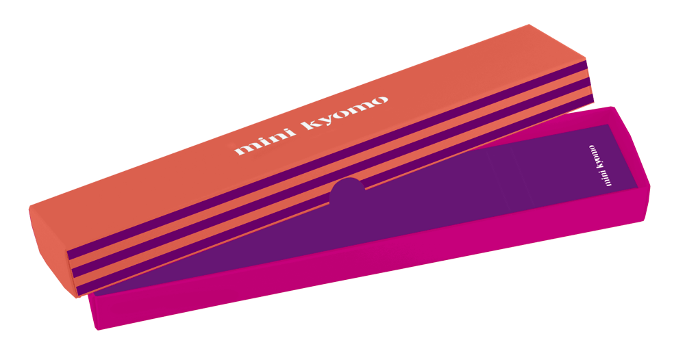 Mini Kyomo - Ruby Papaya- Çizgili Mor, Turuncu, Pembe Kol Saati