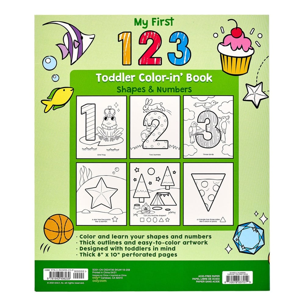 Ooly Boyama Kitabı - 123 Shapes & Numbers