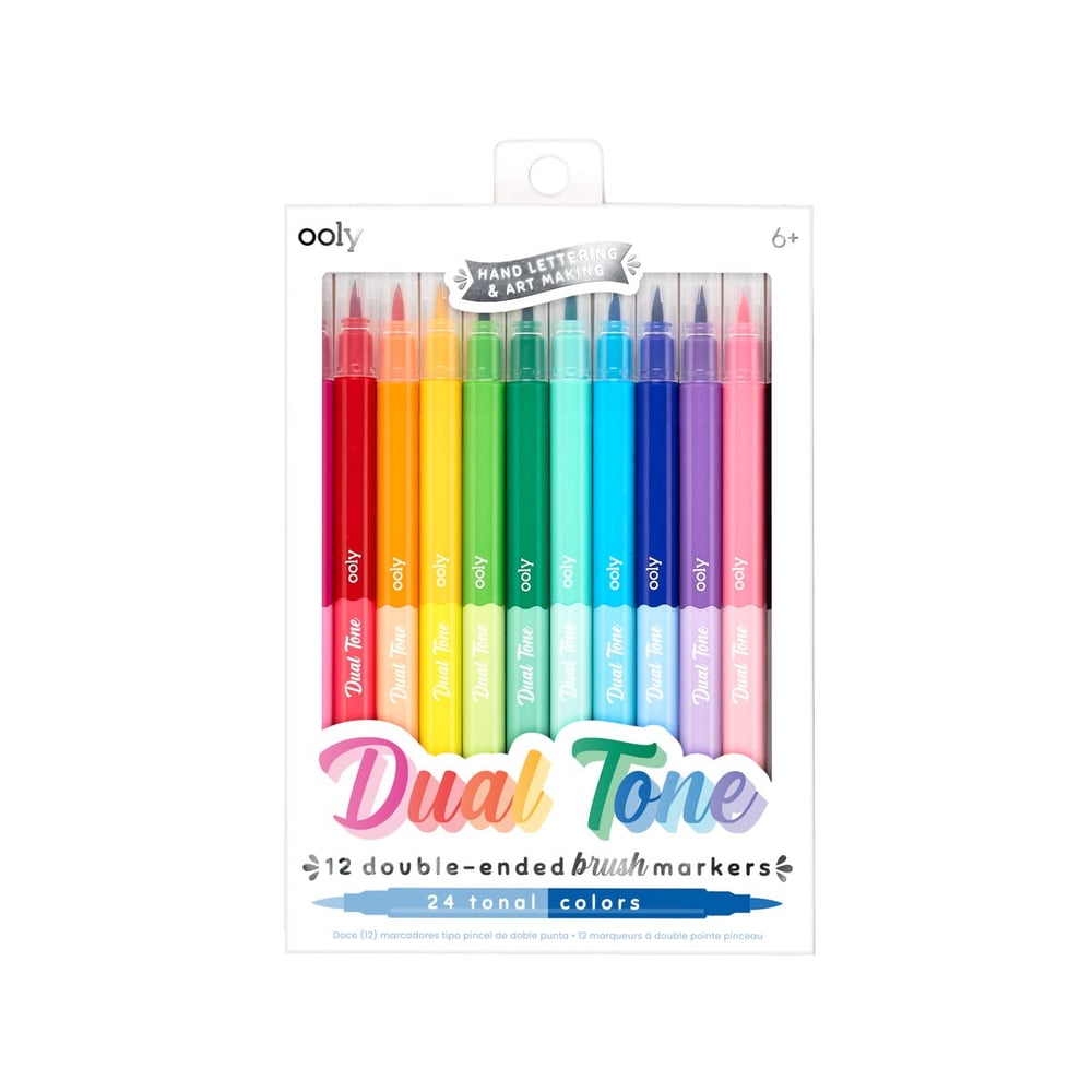 Ooly Dual Tone Fırça Uçlu Çift Taraflı 12’li (24 renk) Keçeli Kalem