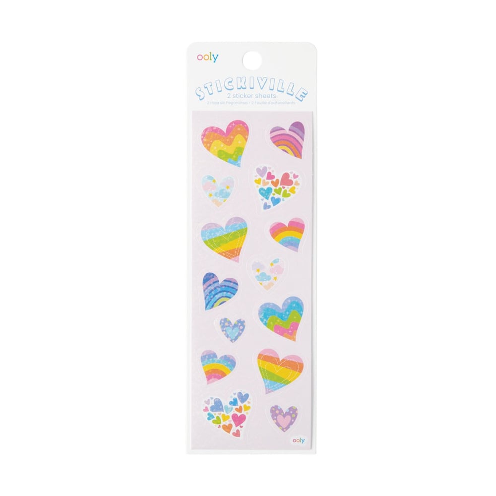 Ooly Stickiville Çıkartmalar - Rainbow Hearts