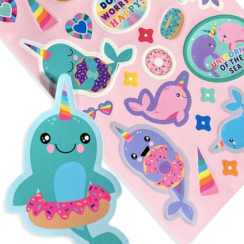 Ooly Stickiville Kokulu Sticker Seti - Nom Nom Narwhals