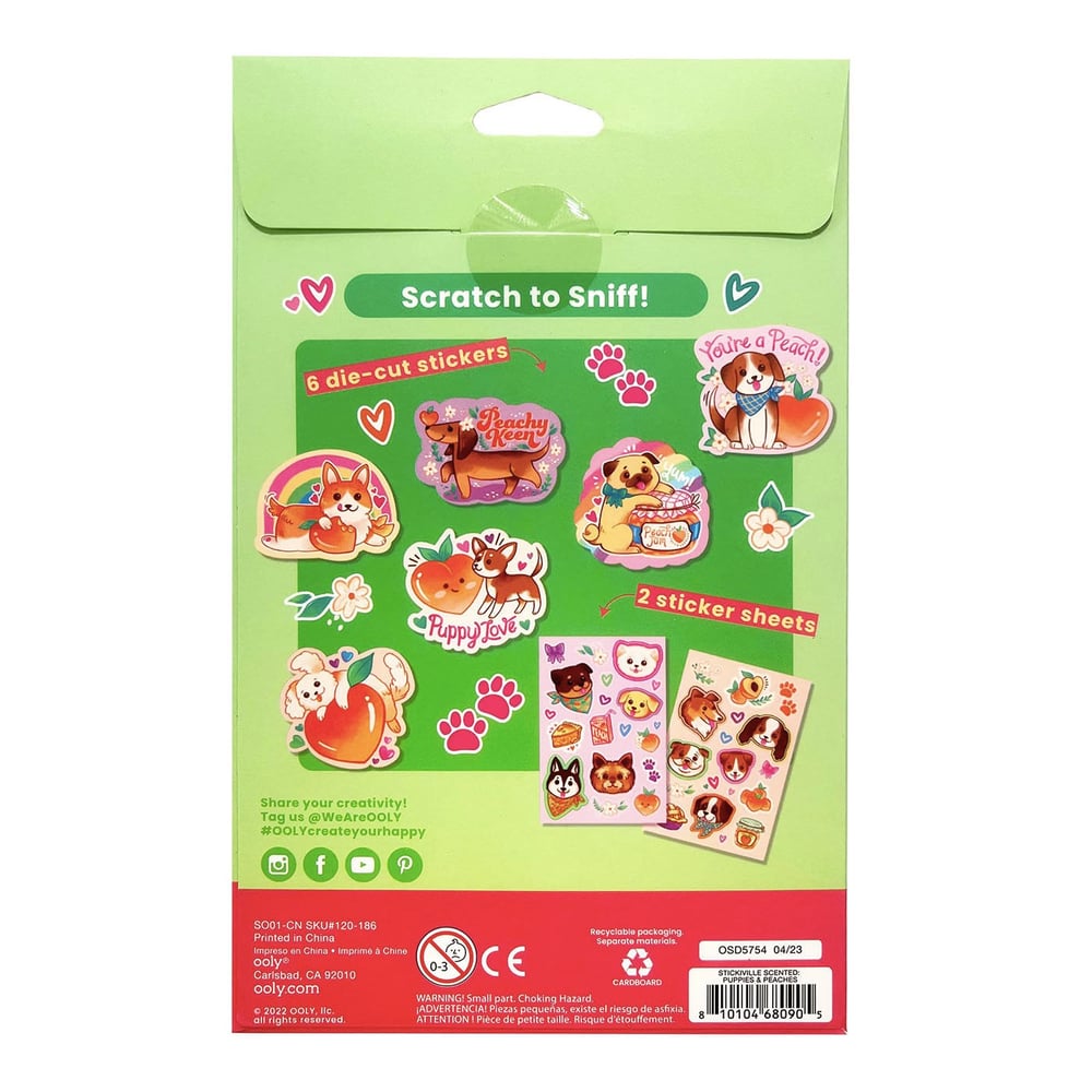 Ooly Stickiville Kokulu Sticker Seti - Puppies and Peaches