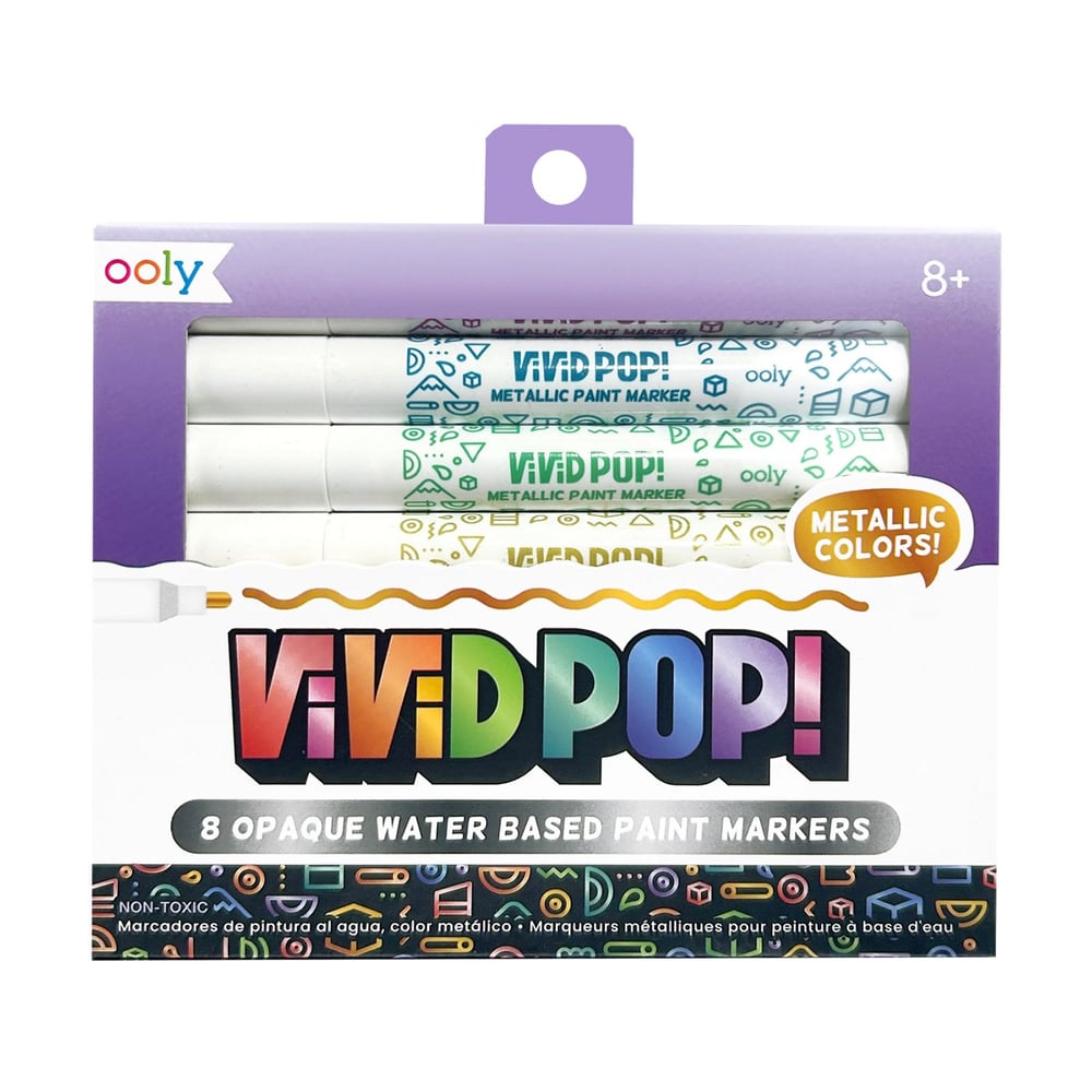 Ooly Vivid Pop! Su Bazlı 8’li Keçeli Kalem - Metalik