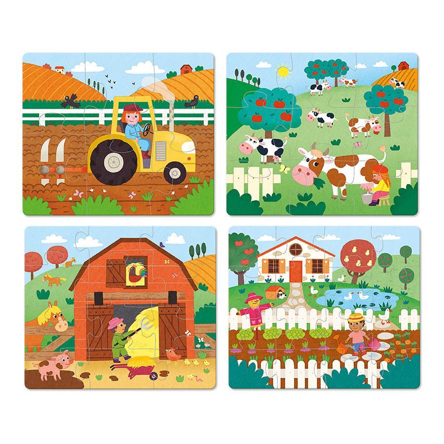 Vilac - Farm evolutive puzzle - Çiftlik Evrimsel Puzzle - 4 Farklı Tasarım