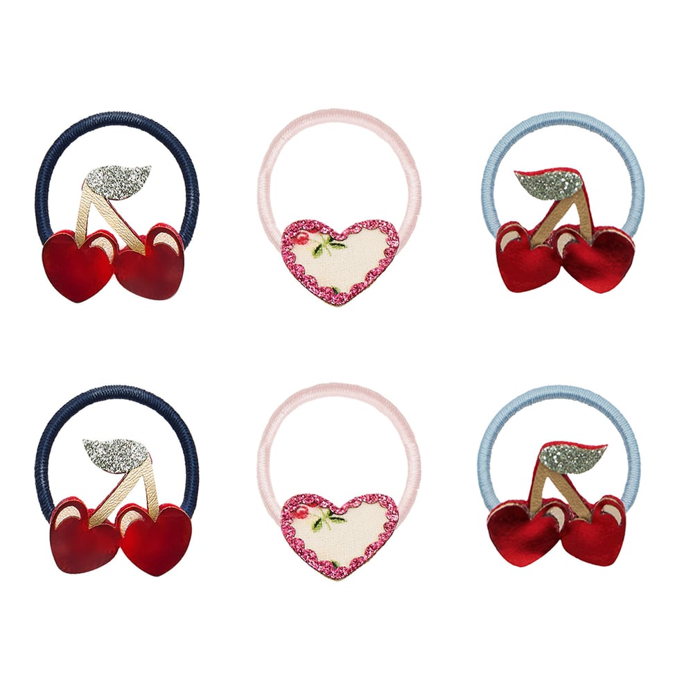 Mimi & Lula Red Cherries Mini 6lı Lastik Toka