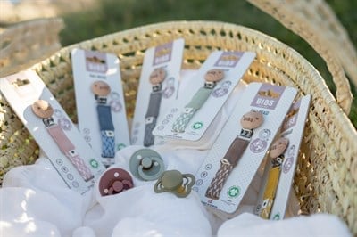 Bibs Paci Braid - Emzik Askısı / Sage-Ivory