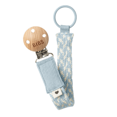BIBS Paci Braid Emzik Askısı-Baby Blue/Ivory Emzik Bibs
