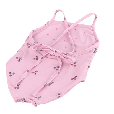 Çift Taraflı Çıtçıtlı Kız Çocuk  Mayo,Cherry