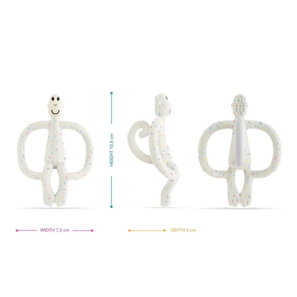 Matchstick Monkey Silikon Diş Kaşıyıcı, Konfeti Monkey
