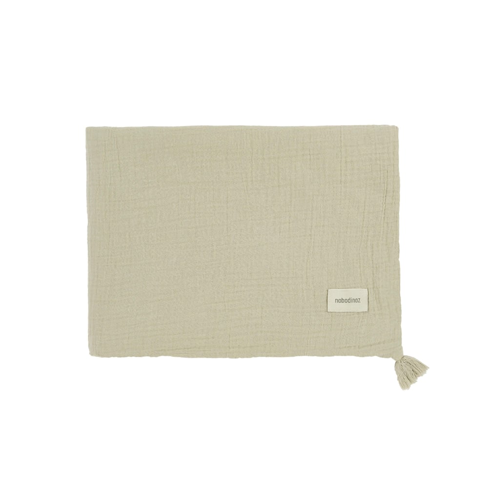 Nobodinoz Wabi Sabi Çift Kat Müslin Battaniye, Green Matcha