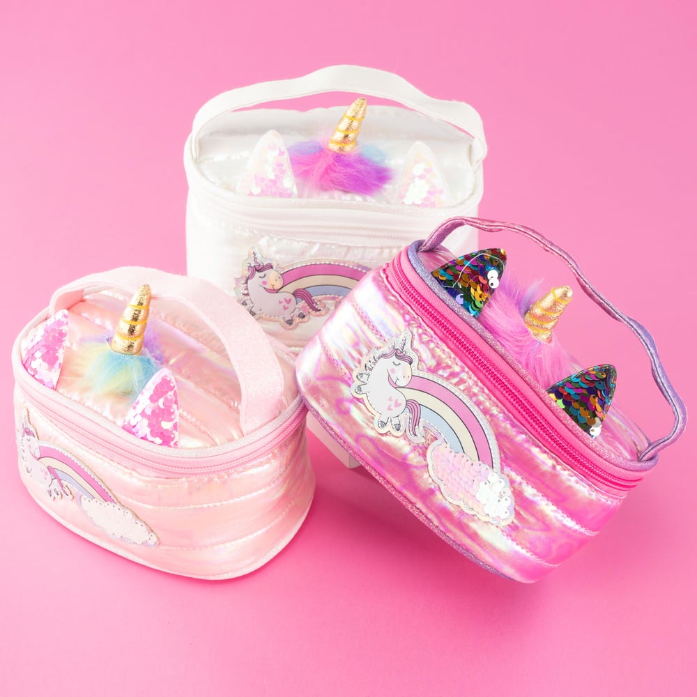 Puffer Unicorn Makyaj Çantası, Pembe