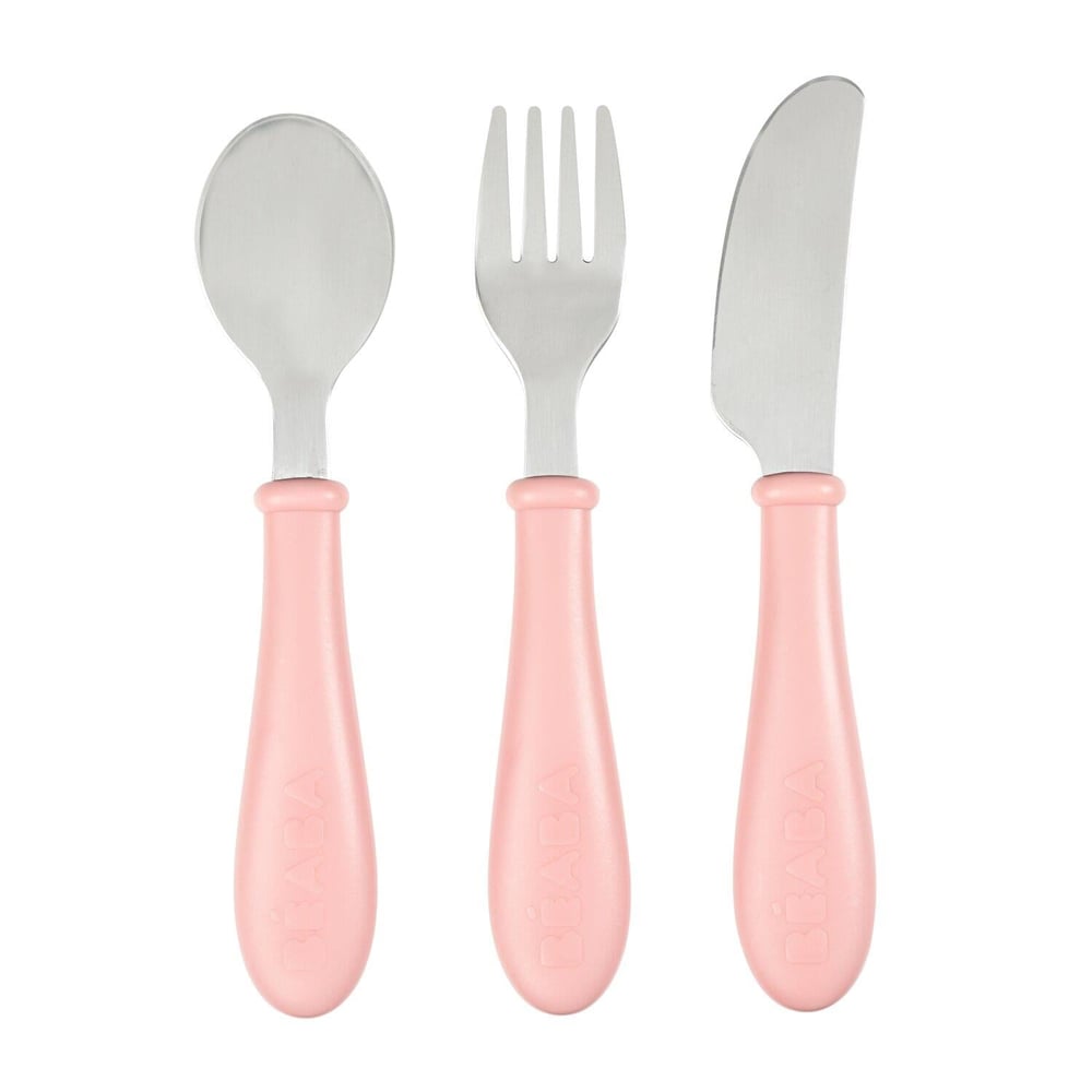 Paslanmaz Çelik Çatal Bıçak Kaşık Seti, Old Pink