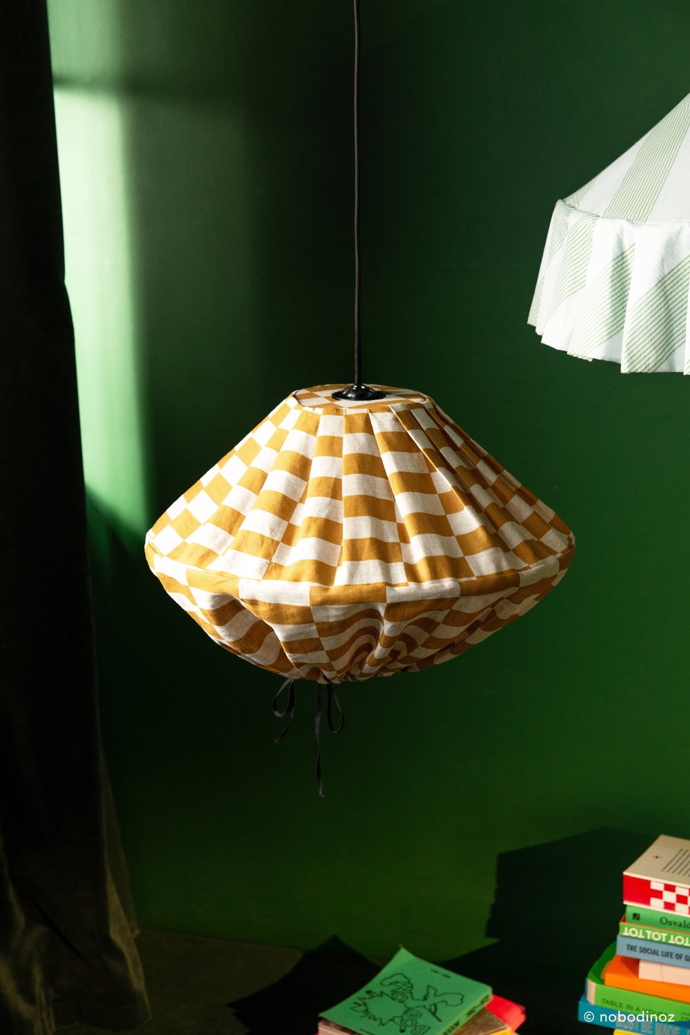 Nobodioz Yumi Aydınlatma Şapkası, 50cm çap, Mustard Tiles