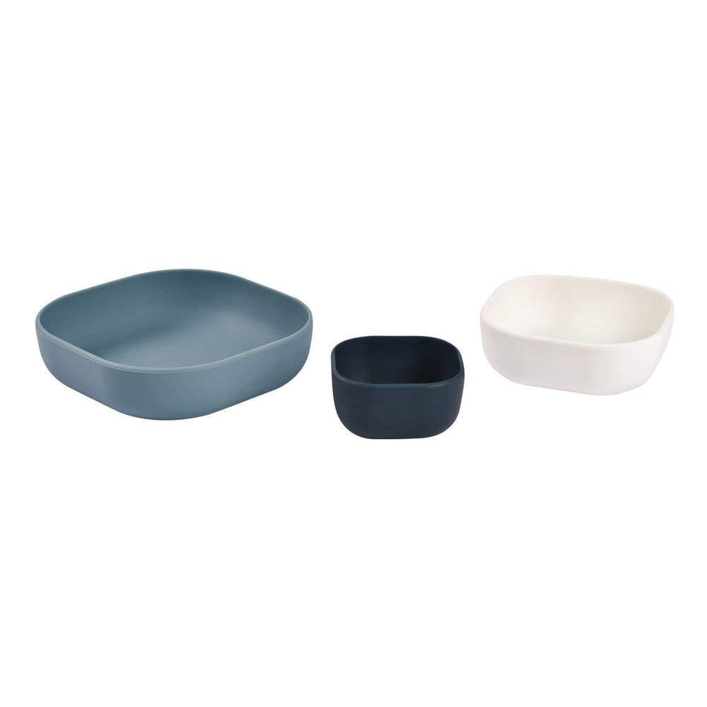 3 Parça Silikon Kase Seti, Night blue/Cotton/Baltic blue