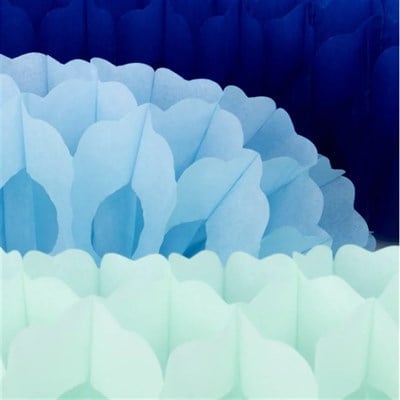 Meri Meri - 3 Blue Honeycomb Garlands - Mavi Petek Asılan Süsler - 3lü