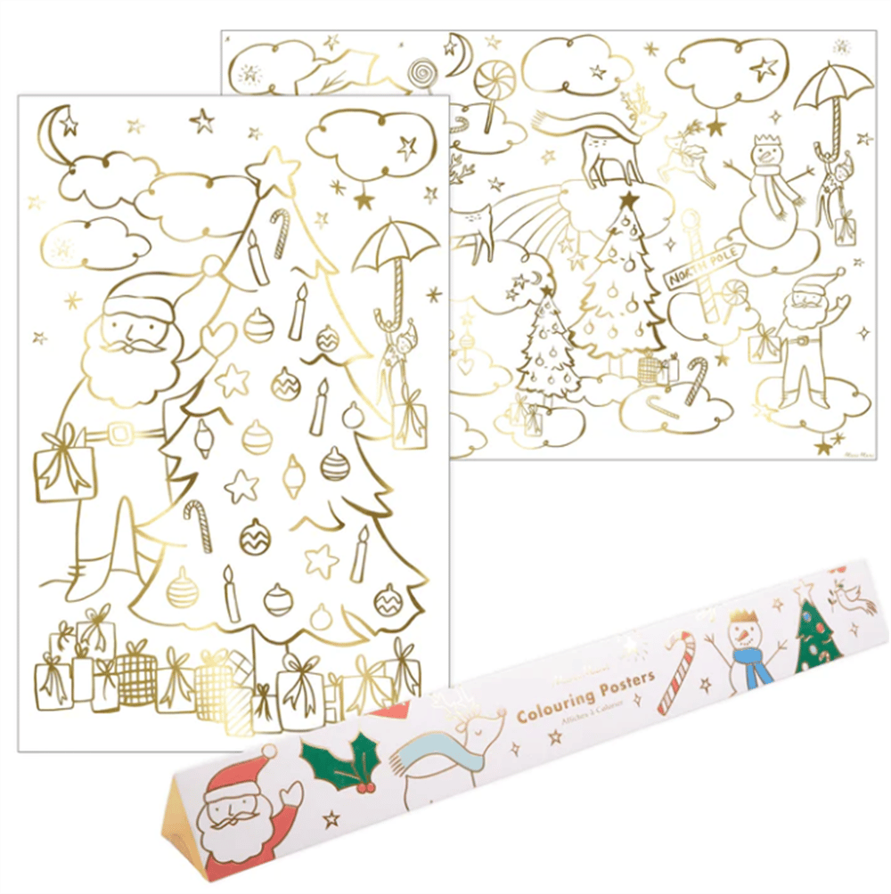Meri Meri - Christmas Colouring Posters - Yeni Yıl Boyama Posterleri - 2li