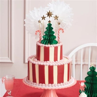 Meri Meri - Christmas Honeycomb Cake Topper Set - Petekli Yeni Yıl Pasta Süsü Seti - 10 Parça