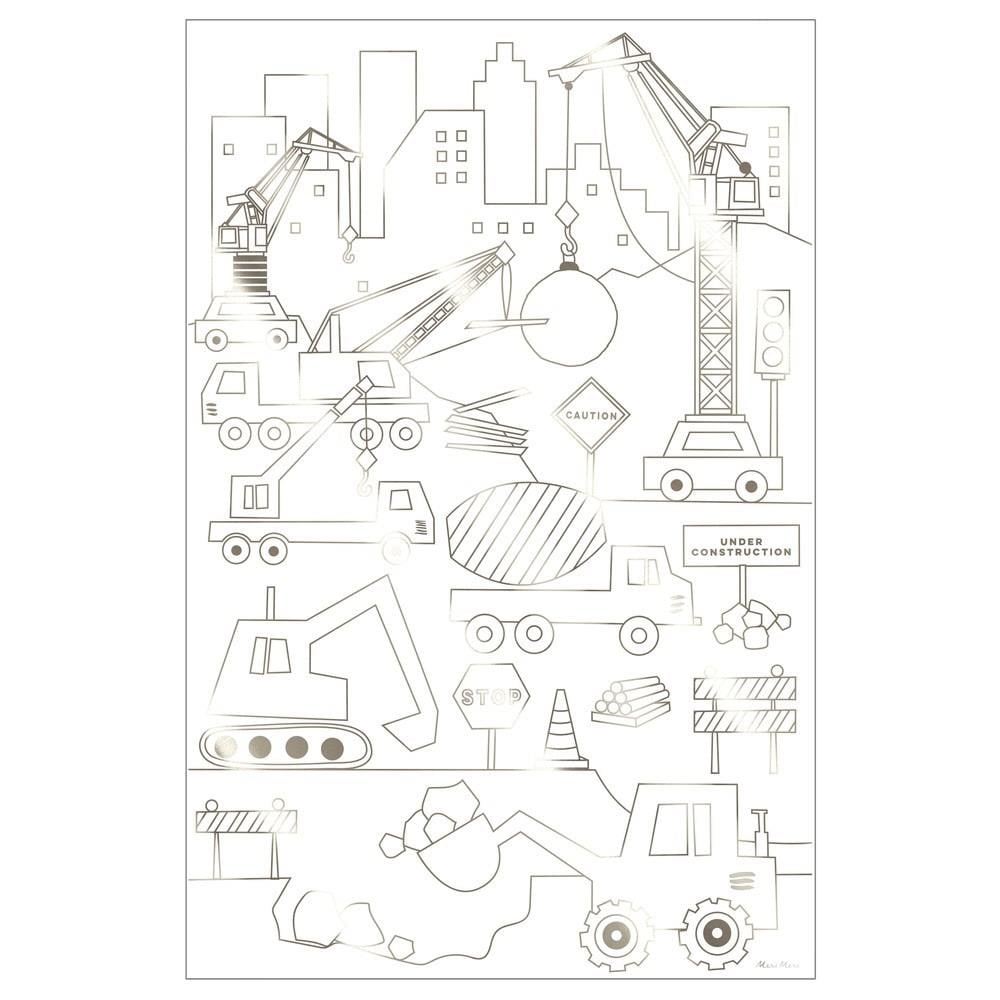 Meri Meri - Construction Colouring Posters - İnşaat Boyamalı Poster