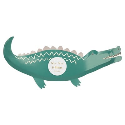 Meri Meri - Crocodile Plates - Timsah Tabaklar - 8li