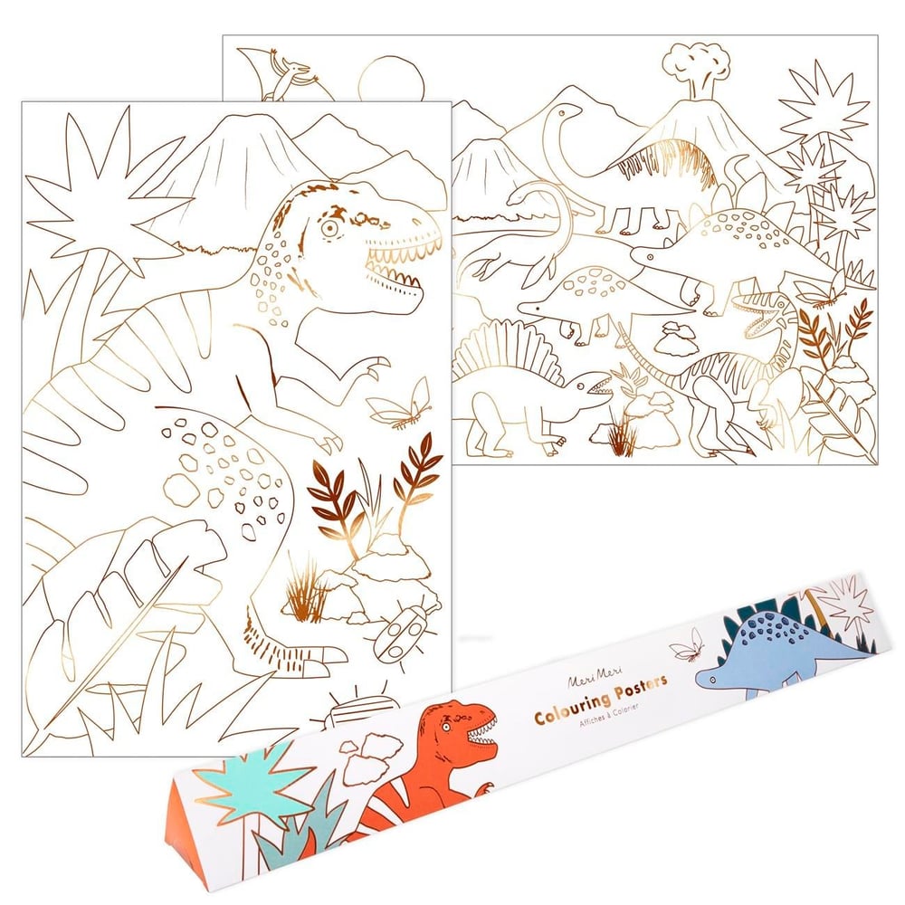 Meri Meri - Dinosaur Colouring Posters - Dinozor Boyamalı Poster