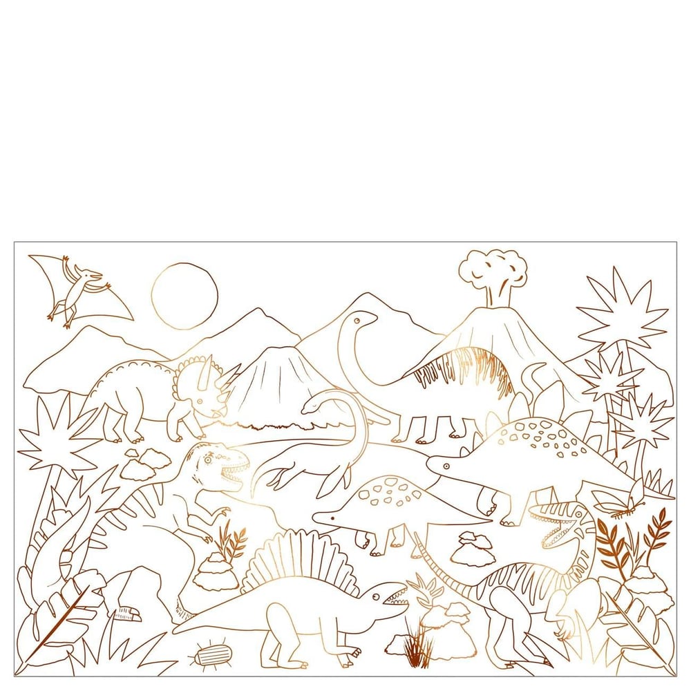 Meri Meri - Dinosaur Colouring Posters - Dinozor Boyamalı Poster