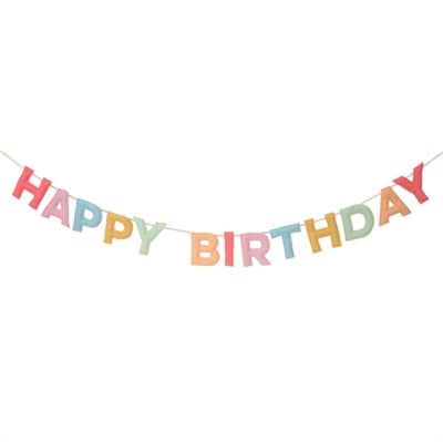 Meri Meri - Fely Happy Birthday Garland - Keçe Happy Birthday Asılan Süs