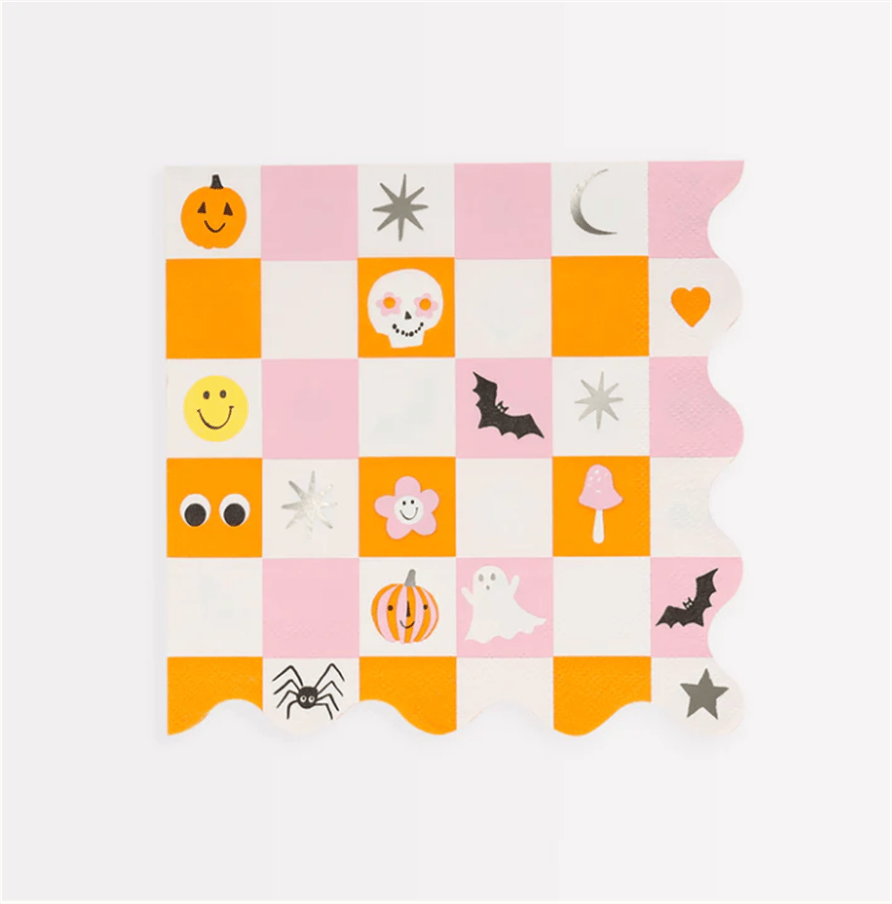 Meri Meri - Groovy Halloween Icon Large Napkins - Cadılar Bayramı Karakterli Peçeteler (L) (16Lı)