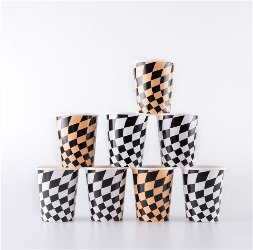 Meri Meri - Halloween Checker Cups - Cadılar Bayramı Damalı Bardaklar (8Li)