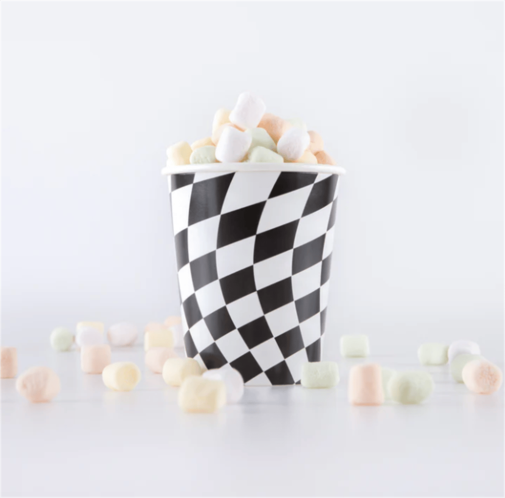 Meri Meri - Halloween Checker Cups - Cadılar Bayramı Damalı Bardaklar (8Li)