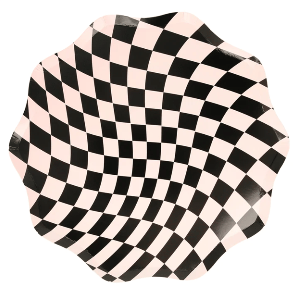 Meri Meri - Halloween Checker Dinner Plates - Cadılar Bayramı Damalı Tabaklar (8Li)