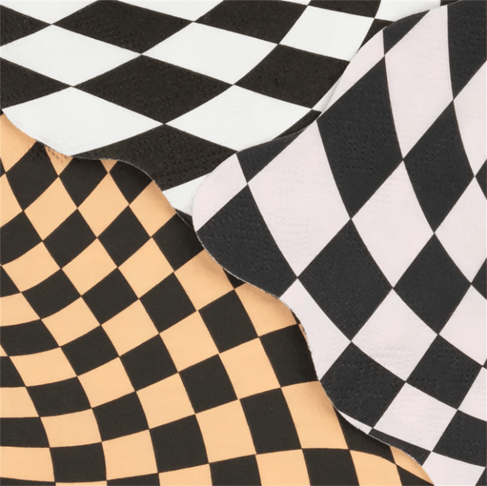 Meri Meri - Halloween Checker Large Napkins - Cadılar Bayramı Damalı Peçeteler (L) (16lı)