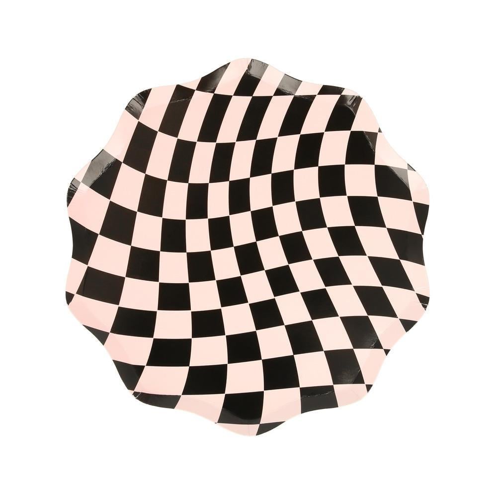 Meri Meri - Halloween Checker Side Plates - Cadılar Bayramı Damalı Tabaklar (M) (8Li)