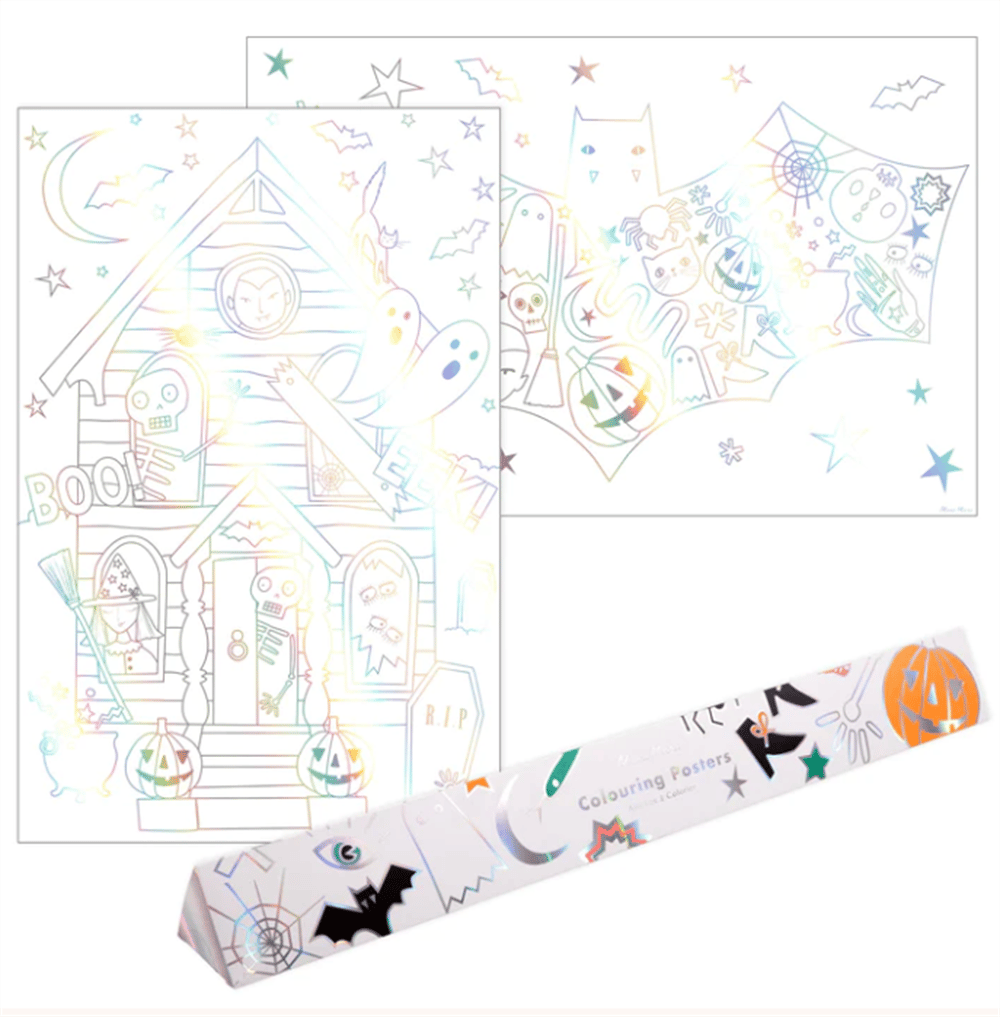 Meri Meri - Halloween Colouring Posters - Cadılar Bayramı Boyama Posterleri (2Li)