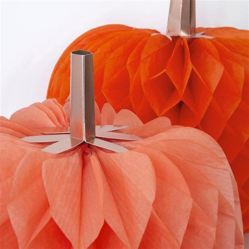 Meri Meri - Halloween Honeycomb Pumpkins - Dev Bal Kabağı Petekli Süsler