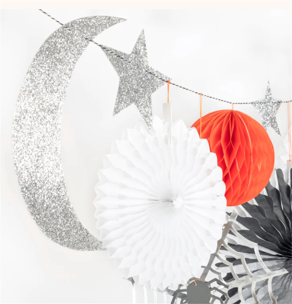 Meri Meri - Halloween Honeycomb Shapes Garland - Halloween Asılan Süs