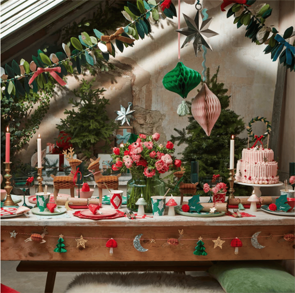 Meri Meri - Honeycomb Reindeer Family - Rengeyiği Ailesi Dekorlar (3Lü)