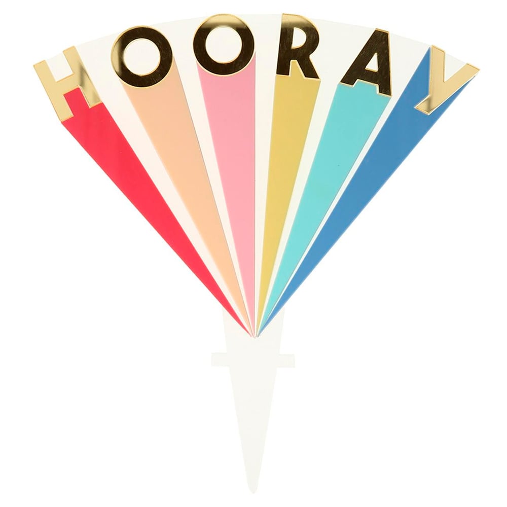 Meri Meri - Hooray Acrylic Cake Topper - HOORAY Akrilik Pasta Süsü