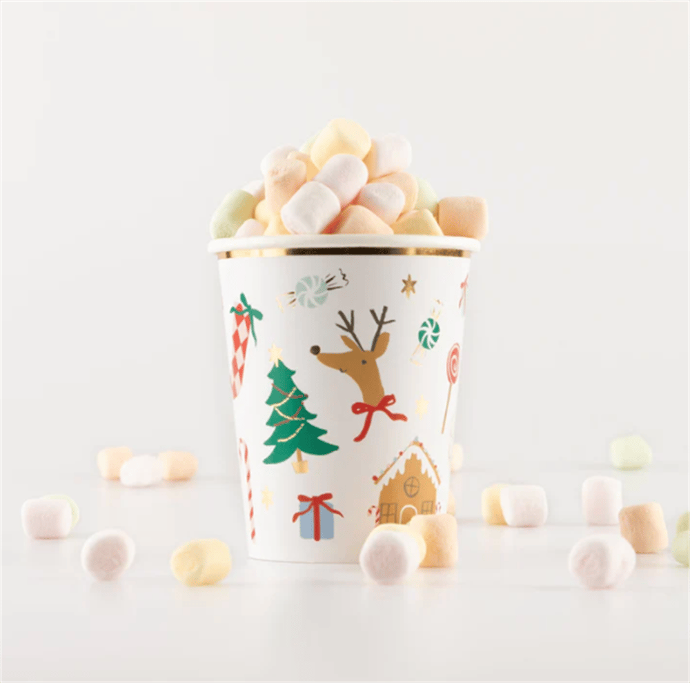 Meri Meri - Jolly Christmas Cups - Yeni Yıl Bardaklar (8Li)