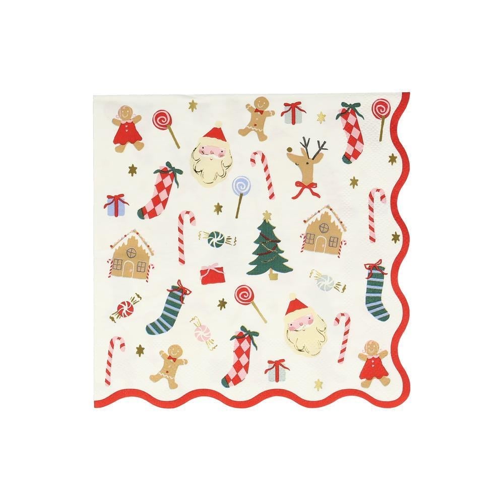 Meri Meri - Jolly Christmas Large Napkins - Yeni Yıl Peçeteler (L) (16Lı)