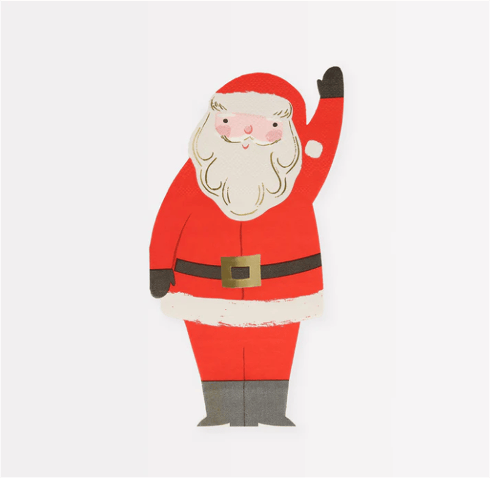Meri Meri - Jolly Christmas Santa Napkins - Noel Baba Peçeteler (16Lı)