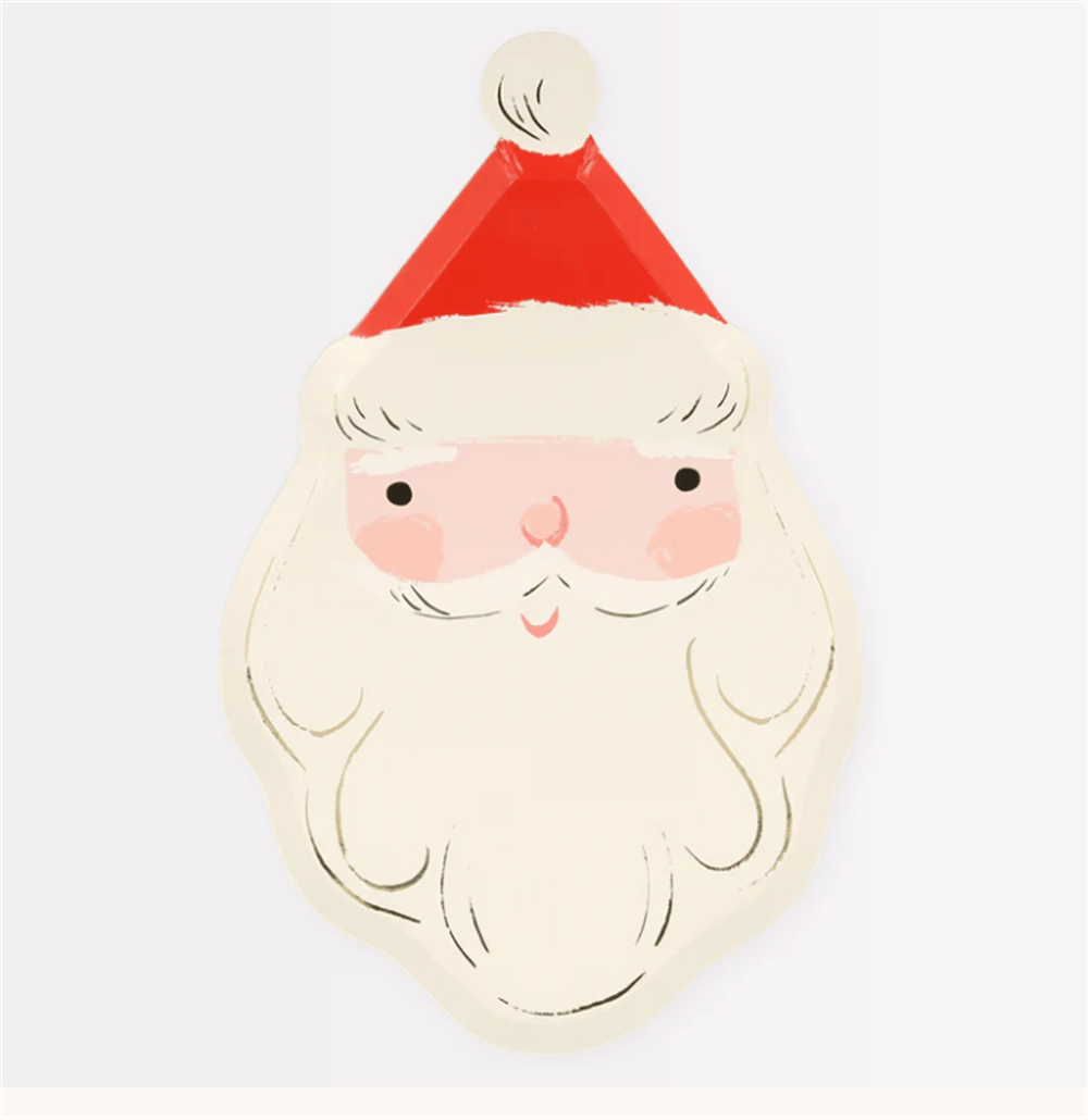 Meri Meri - Jolly Christmas Santa Plates - Noel Baba Tabaklar (8li)