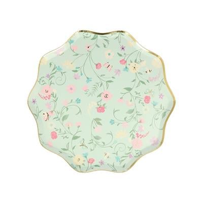 Meri Meri - Ladurée Paris Floral Side Plates - Ladurée Paris Çiçekli Tabaklar (M) (8Li)