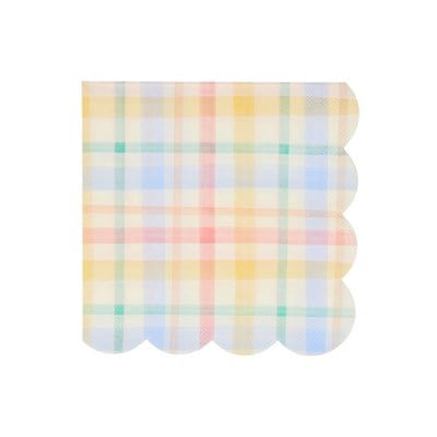 Meri Meri - Large Spring Plaid Napkins - Bahar Yeri Peçeteler - 16Lı