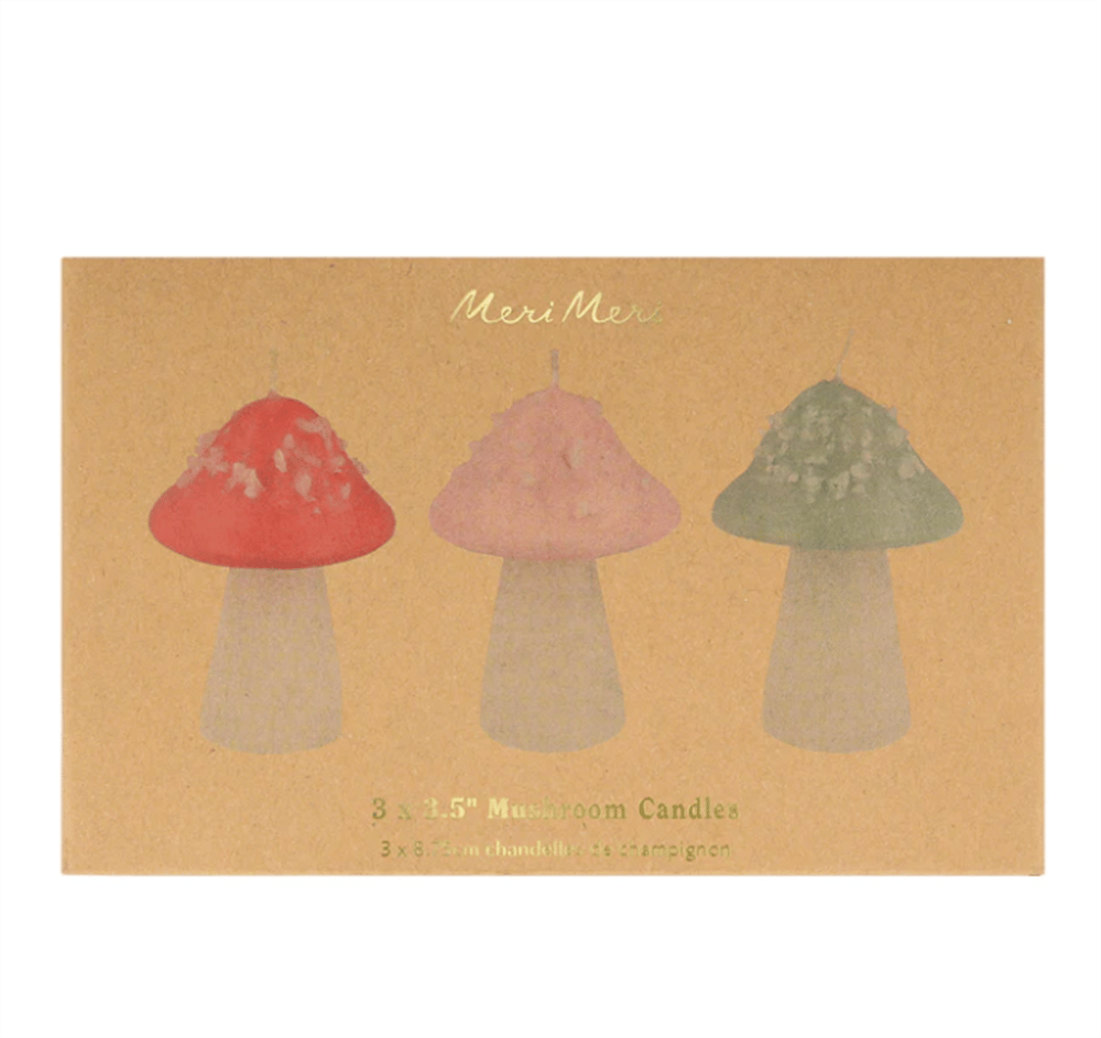 Meri Meri - Mushroom Candles - Mantar Mumlar (3Lü)